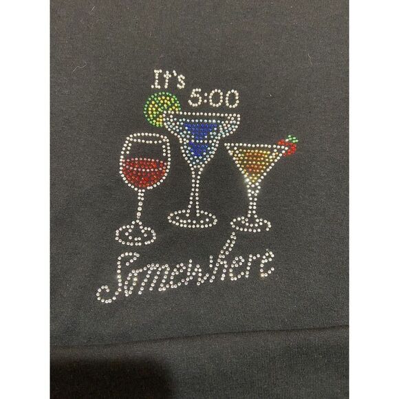 Anvil Shirt Medium Black Short Sleeve It’s 5:00 Somewhere - Picture 1 of 6